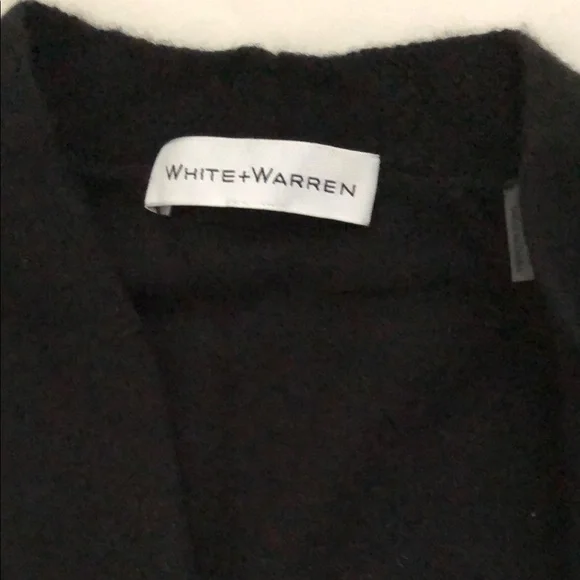White + Warren Cashmere Black Open cardigan sweater - Picture 5 of 5